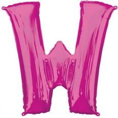 Roze Letterballonnen Amscan Folieballon Roze Letter 'W' 83 cm