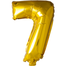 Globos Guld folieballon som tallet 7