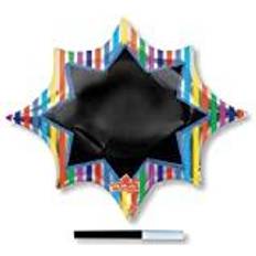 Birthdays Foil Balloons Amscan Multi-Stripe Burst Blackboard XL Write-On Foil Balloon 35/88cm x 29/73cm P38