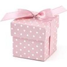 Bruiloft Cadeauzakken PartyDeco Geschenkdoosjes Roze Met Stippen 10 Stuks