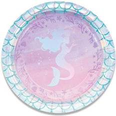 Creative Party PC336703 Luncheon, Iridescent Mermaid Theme Paper Lunch Plates-8 Pcs