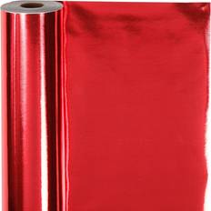 Creativ Company papier cadeau 50 cm 100 m 65 g métallisé rouge métallisé