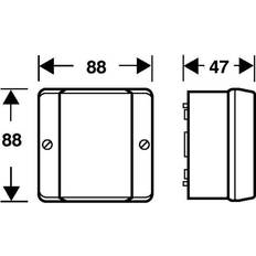 MEMBRANDÅSE 88X88MM 2,5MM² GRÅ U/KL