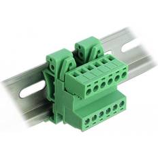 Klammern & Befestigungsmaterial DeLock Terminal Block Set for DIN Rail 6 pin with pitch 5.08 mm angled