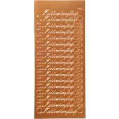 Kobber Hobbymaterialer Creotime Stickers, ark 10x23 cm, kobber, kobberbryllup, 1ark