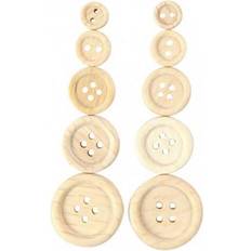 Creativ Company Wooden Buttons, D: 8 11 15 18 23 mm, 440 pc/ 1 pack