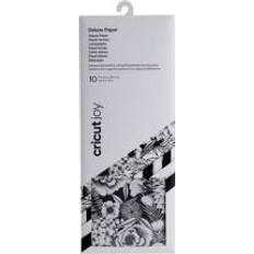 Cricut Joy Adhesive Backed Deluxe Paper 11,5x30,5cm 10-sheets (Black and White Botanicals)