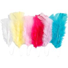 Gelb Federn Creativ Company Feathers, L: 11-17 cm, assorted colours, 144 bundle/ 1 pack