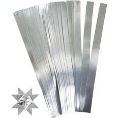 Paper Star Strips, L: 45 cm, D: 6,5 cm, W: 15 mm, silver, 100 strips/ 1 pack