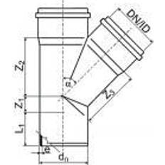 Nicoll Ht-Pp (Amax Pro) Ø110 mm X 110 X 67,5° Grå Gren