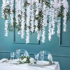 PartyDeco Guirlande, Blomster Hvid