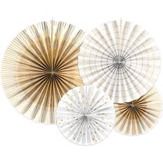PartyDeco Déco Blanc OR 23-32-40 cm 4-pack