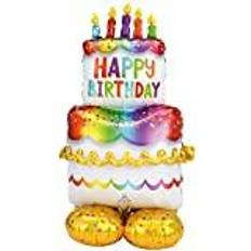 Amscan 4244911 Birthday Cake Airloonz Air-Filled Foil Balloon 53 Inch