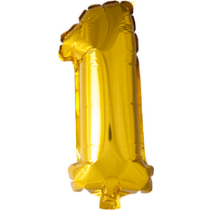 Globos Guld folieballon som tallet 1