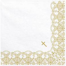 PartyDeco 20 serviettes première communion or 33x33cm sp3364019