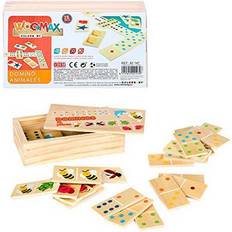 Bon_marché Blocs de Bois BigBuy Jeu de société COLOR BABY Dominos Bois 28 pièces Animaux et numéros Pour enfants de 3 ans et plus Beige