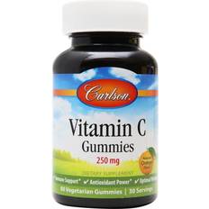 Carlson Labs Vitamin C Gummies, 250mg Natural Orange 60 vegetarian gummies