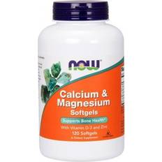 Vitamiinit ja Lisäravinteet Now Foods Calcium & Magnesium med Vitamin D og Zink 120 Softgels