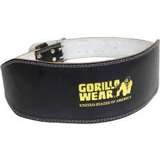 Gorilla Wear Full Leather Padded Belt Black/Gold S/M