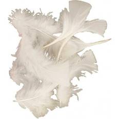 Plumas Feathers, size 7-8 cm, white, 50 g/ 1 pack