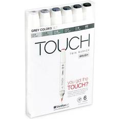 Touch twin marker sæt Touch Twin Marker Brush Grey colors 6-pak