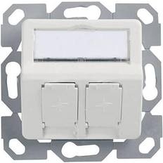 Best_rated Ethernet, Data & Phone Outlets Telegärtner Telegaertner Network outlet Flush mount Insert with main panel Unequipped 2 ports Alpine white