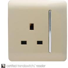 Gold plug sockets Trendi Switch Trendi 1 Gang 13 Amp Switched Socket Gold