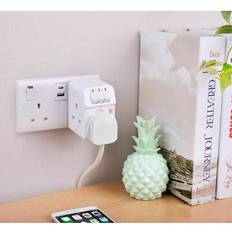 Masterplug 3 Socket Switched Surge Adaptor White