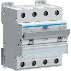 Hager Sikkerhedsafbrydere Hager Kombiafbryder Automatsikring/HPFI C 6A 4P, 30 mA, ADM456C