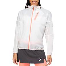 Asics Fujitrail Jacket Women - Brilliant White/Blazing Coral