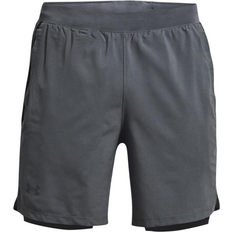 Under armour launch 2 in 1 shorts Under Armour Launch Run 2-in-1 Shorts Men - Pitch Gray/Black