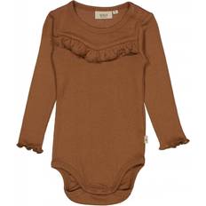 Spandex Bodyer Wheat Rib Ruffle LS Body - Acorn (9108e-007-9003)