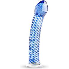 Raitainen Dildot Gildo Gläs Blue Swirl Textured Sensual Glass Dildo