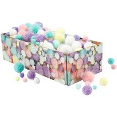 Creativ Company Kunst en Ambachten Creativ Company Pompoms, D: 15-40 mm, glitter, pastel colours, 400 g/ 1 pack