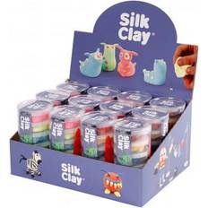 Modellervoks på tilbud Silk Clay neonfarver, standardfarver, 12 sæt/ 1 pk