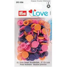 Prym color snaps Prym Color Snaps Tryckknappar Plast Rund 12,4mm Ass. Orange/Cerise/Lil