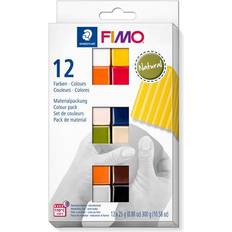 Svarte Fimoleire Staedtler 8023 C12-4 FIMO Soft Oven Hardening Modelling Clay 12 x 25 g Blocks Natural Colours