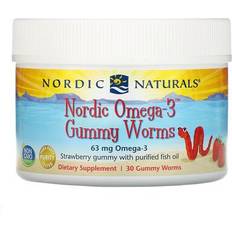 Nordic Naturals Nordic Omega 3 Gummy Worms Strawberry 30 Gummies