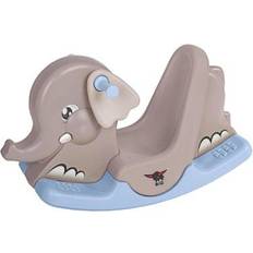 Plastikspielzeug Schaukelpferde Big spielwarenfabtik 800056787 Cute Animal, Rocker with Wide Footrest, for Boys and Girls, Rocking Elephant for Children from 1 Year, Grey