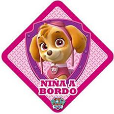 Paw Patrol Pegatinas Etiqueta adhesiva Niña a Bordo (Rosa)