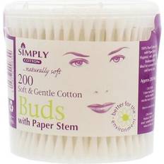 Bomullspinnar Simply Cotton Buds Paper Stem Tub 200's