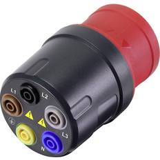 Voltcraft VMA-3L 16 Måleadapter CEE-stik 16 A 5-polet Bøsning 4 mm Mørkegrå Rød