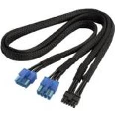 SilverStone PP12-PCIE Strömkabel 8-stifts EPS12V (4 4) (hane) till 12 pin PCIe power (hane) 55 cm svart