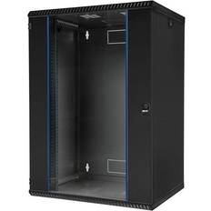 BKT Elektronik BKT ELEKTRONIK Vægrack 600x600x730 15U glasdør sort