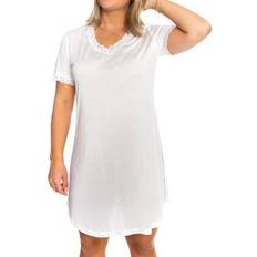 Dame - Hvite Nattkjoler Lady Avenue Silk Jersey Nightgown - Off White