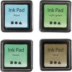 Verzending en Verpakkingsbenodigdheden Colortime Creativ Company Stempelinkt Groen Tinten/Olijf/Aqua, 4st