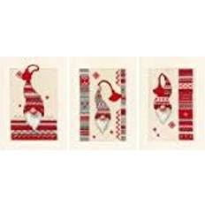 Vervaco Vervaco Counted Cross Stitch Kit: Cards: Christmas Elf: Set of 3, COTTON, NA, 10.5 x 15cm