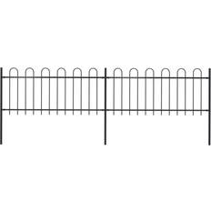 Black Fences vidaXL Garden Fence with Hoop Top 340x130cm