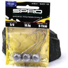 Spro Cabeza de plomo Round Jighead Jig 22 5,6 cm (x3) Doré