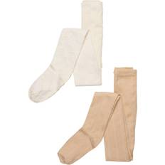 Multifärgade Strumpbyxor Barnkläder Minymo Stocking 2-pack - Pale Gold (5084-221)